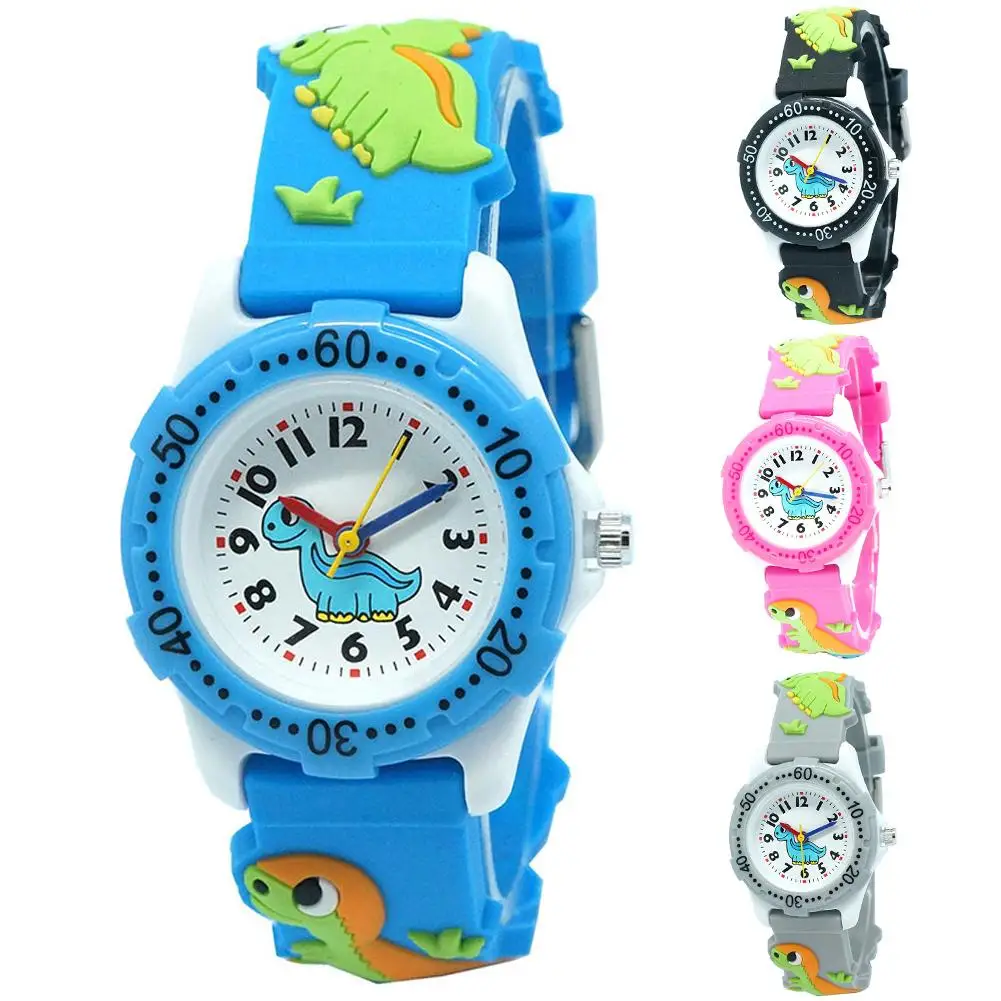 

3D Cartoon Kids Dinosaur Round Dial Arabic Number Analog Quartz Wrist Watch for Girls Boys Cute Clock Reloj Relogio Montre