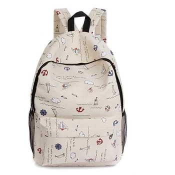 

Travel Fashion Bag High Capacity Women Canvas Backpacks Print Ladies Shoulder School Bag Rucksack For Girls