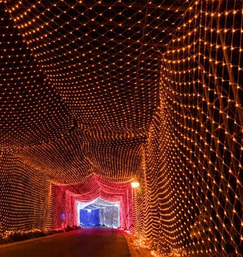 Светодиодный сетчатый светильник, свадебное украшение, Рождественский Сказочный светильник, уличный водонепроницаемый праздничный фестиваль, садовое дерево, ТВ фоновая лампа