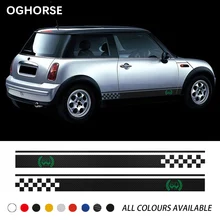 2 Pcs 60th anniversary Styling Car Door Side Stripes Sticker Body Decal For MINI Cooper R50 R52 R53 R55 R56 R57 R58 R59 R60 R61