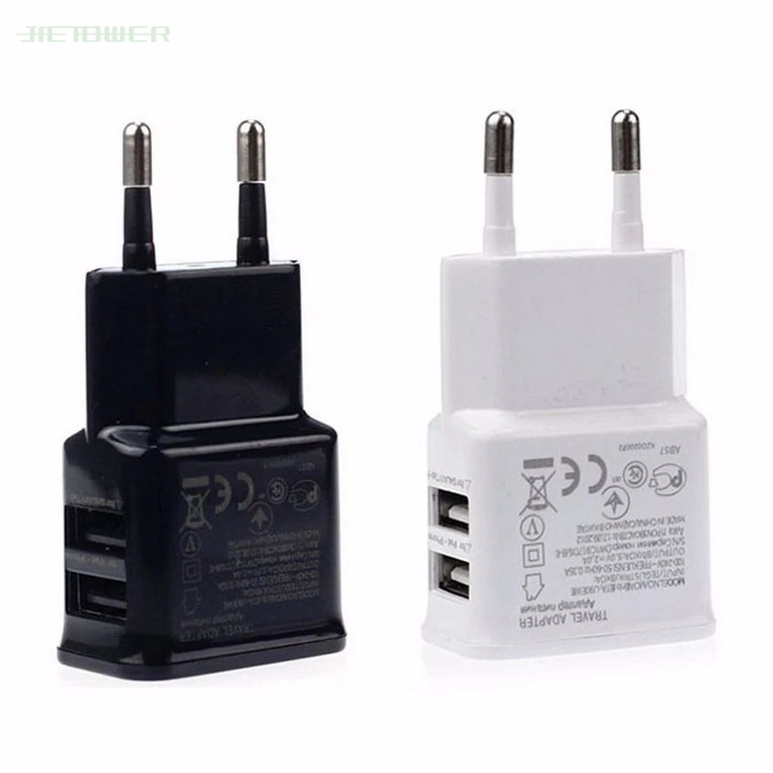 50pcs/lot EU/US Plug Dual USB 2 Port Mobile Phone Travel Home Wall Charger Adapter For Samsung S10 iPhone XR 8 LG HTC Sony