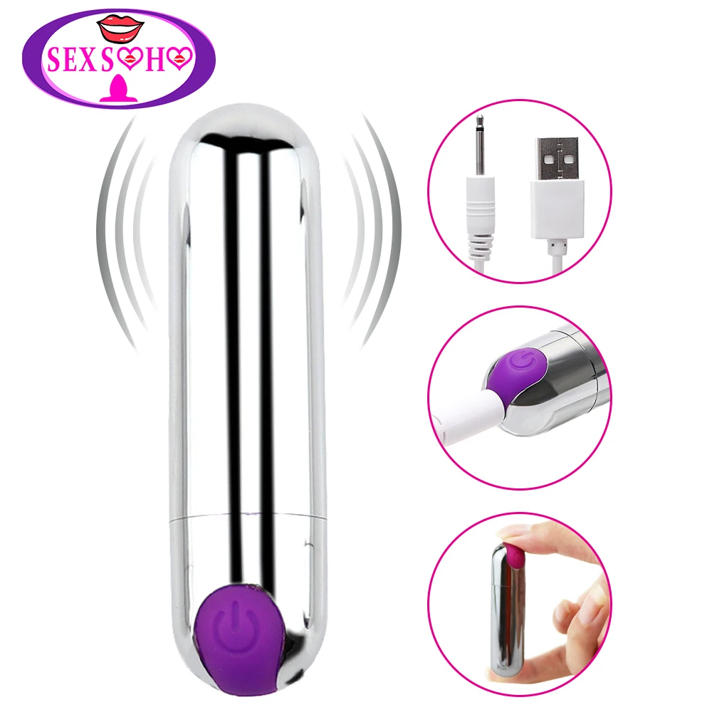 Vibrador Mini bala recargable por USB para mujer, estimulador del punto