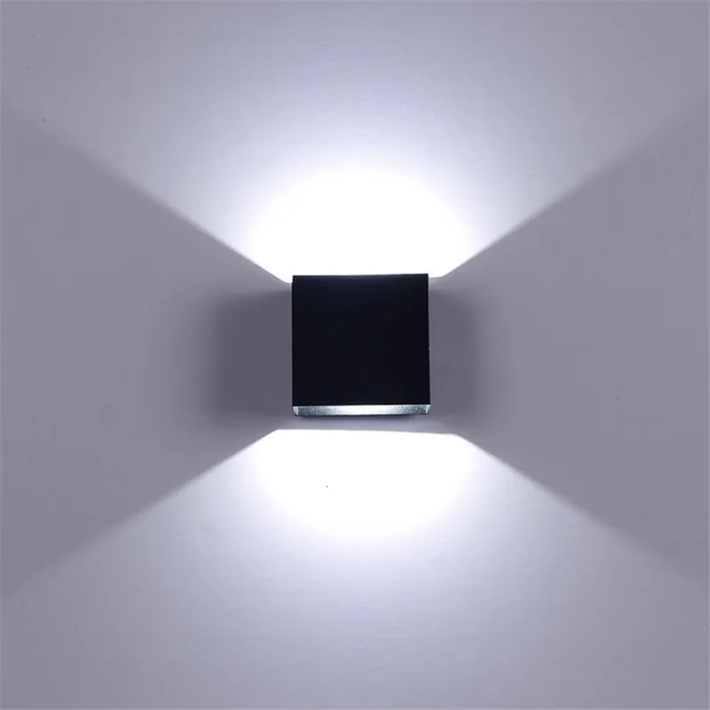 Крытый настенный светильник с регулируемой яркостью 6 Вт Светодиодный светильник для прохода квадратный настенный светильник для спальни светодиодный настенный светильник белый/черный цвет