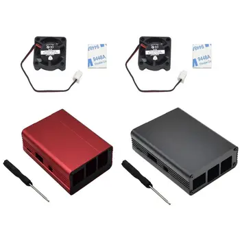 

1Set Aluminum Alloy Case Enclosure with Cooling Fan Screwdriver for Raspberry Pi 3B+/3/2B