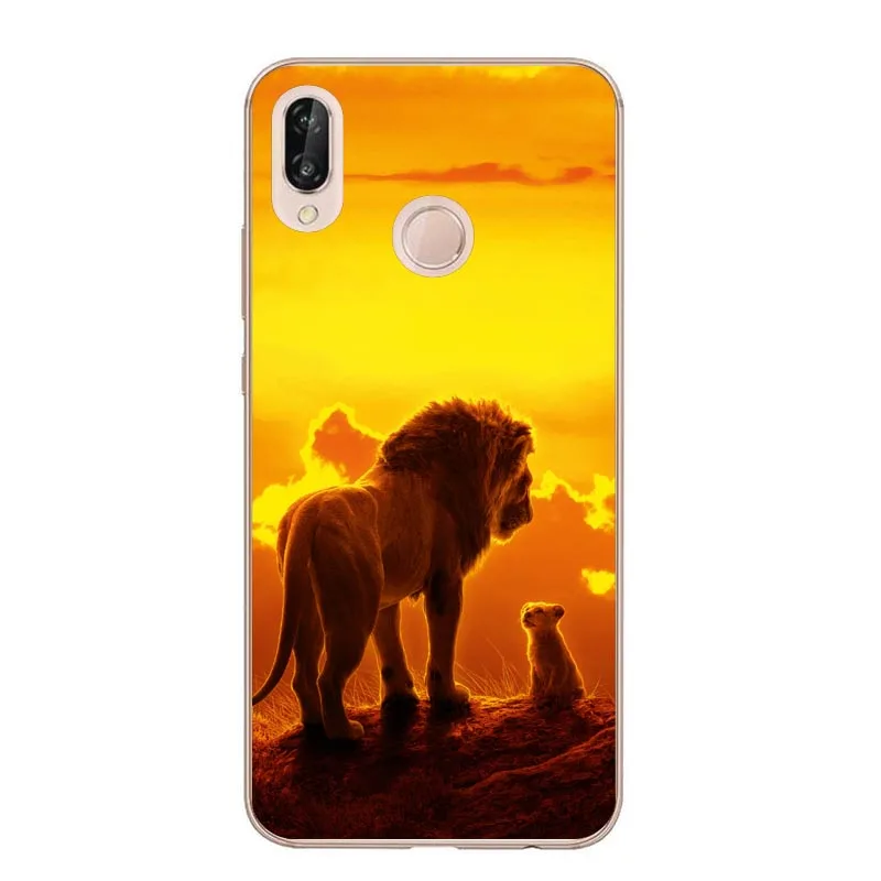 Милый Лев Король Луна Львы Simba чехол для Huawei P8 Lite P10 P10Lite P20 Lite P20Pro mate 10Lite mate 20Pro P30 Lite P30 Pro - Цвет: TPU