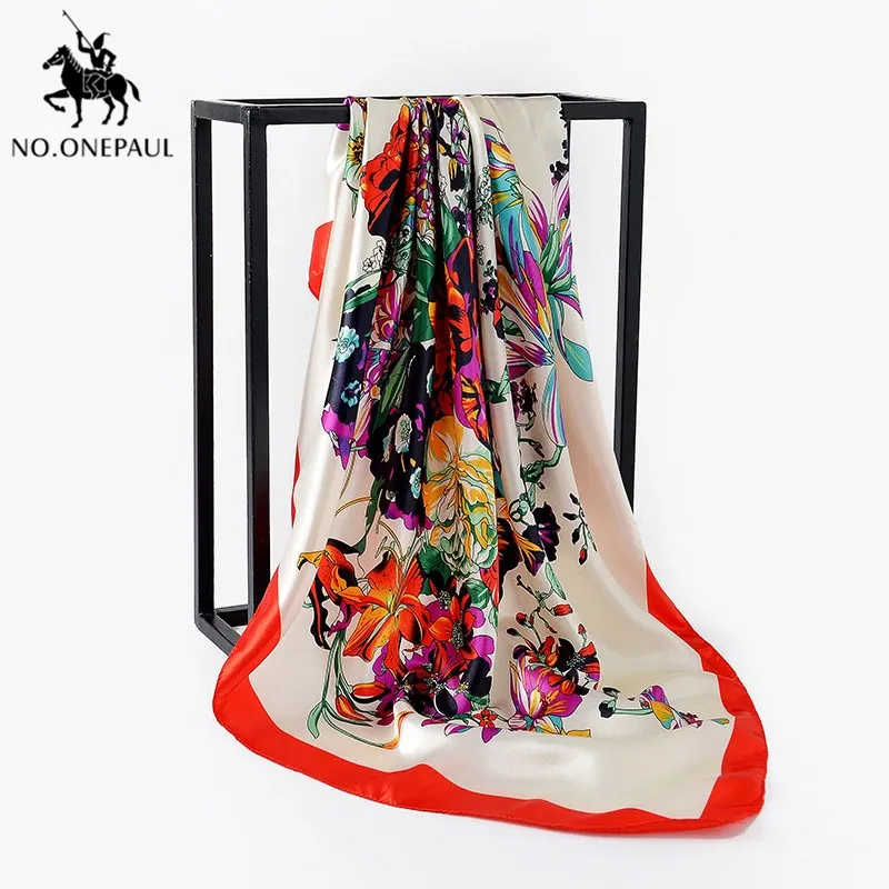 

NO.ONEPAUL New ladies scarf 2020 autumn and winter new big square scarf splash ink painted floral pattern scarf women
