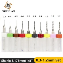 10 шт. 0,3-1,2 мм PCB мини сверло твердосплавное микро сверло PCB печатная плата сверло набор PCB сверло