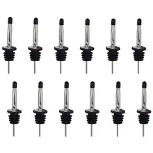 12 шт. нержавеющая сталь Дух Бутылка скорость Pourers оливковое масло вино Pourer с резиновыми пылезащитными колпачками