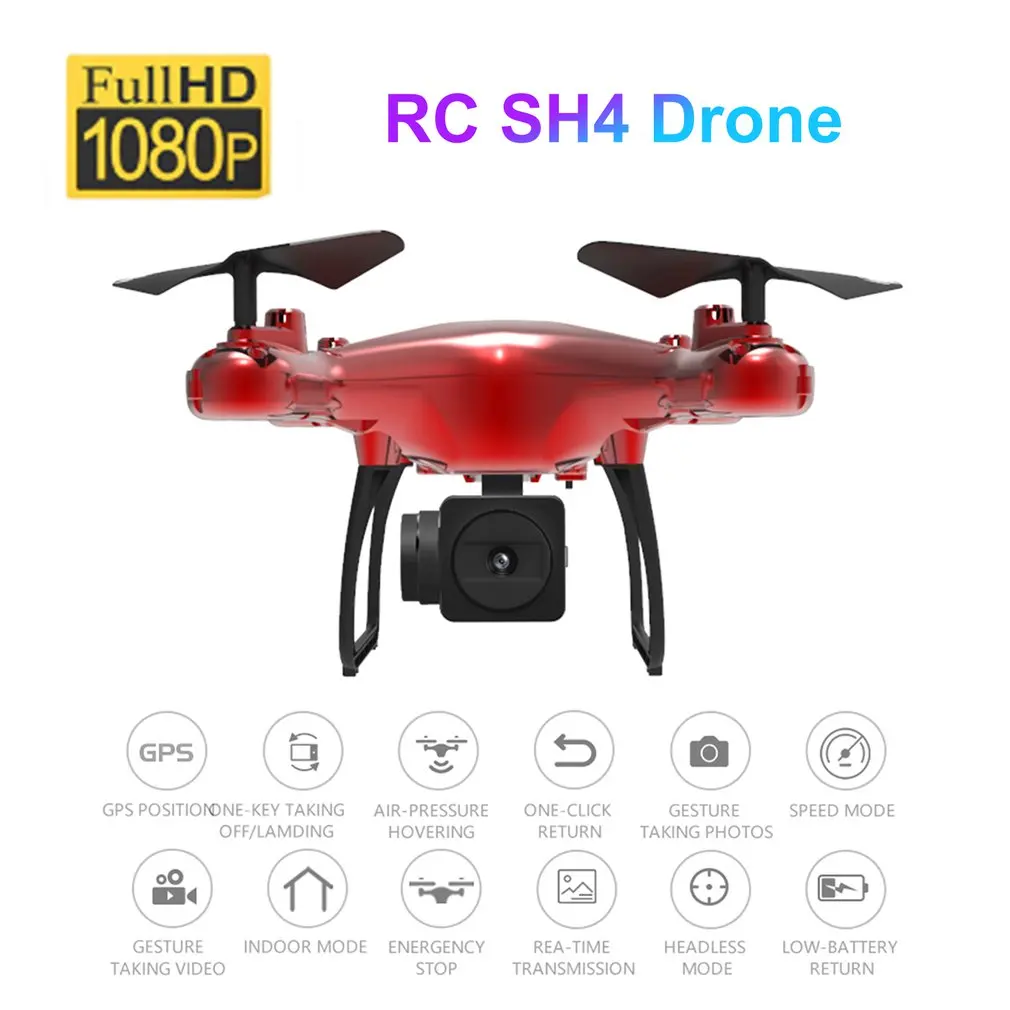 Wi-Fi FPV с широкоугольным HD камерой 1080P режим удержания высоты складной рычаг SH4 2,4G 4G RC Квадрокоптер Дрон в подарок
