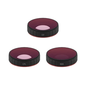 

3 Pieces Filter UV CPL ND8 Lens Filter for DJI Osmo Action Sports Camera Accessories