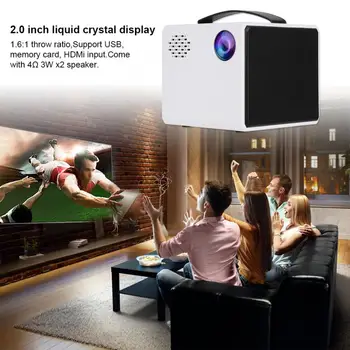 

Mini Projector HD 1080P J10 Mini pPortable Projector with 3W x 2 Speaker for USB / Memory Card / HDMI (110-240V)