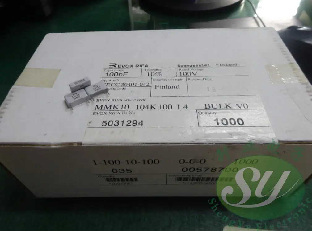 50 шт. EVOX MMK10 серия 0,1 мкФ/100 в 100NF u1 104 пленочный конденсатор 10 мм