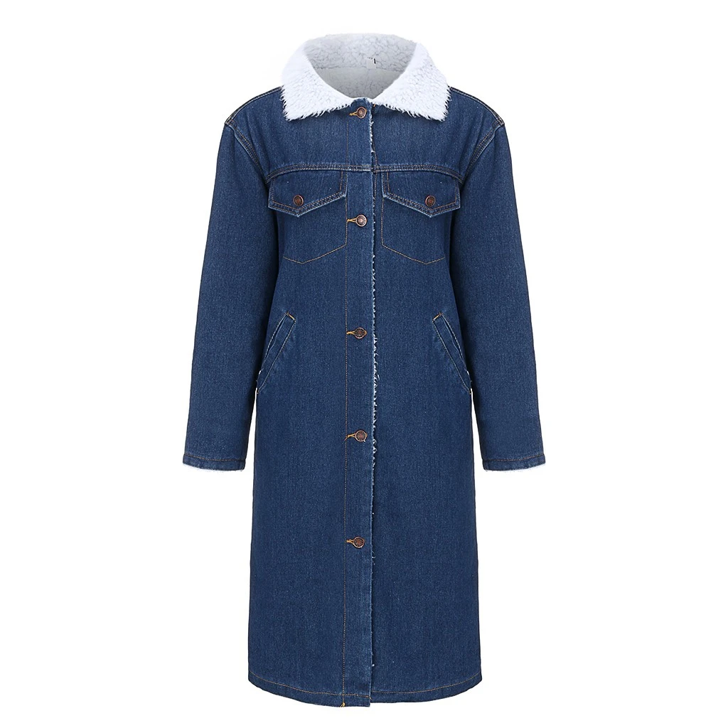 CHAMSGEND Fur Warm Winter Denim Jacket Women 2019 New Fashion Autumn Loose Cashmere Jeans Coat Women Bomber Jackets 1024