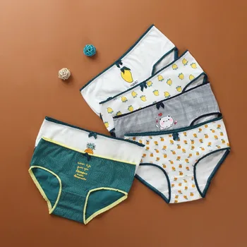 

Cotton Baby Kids Girl Underpants Cute Breathable Soft Fruit Print Casual Panties Briefs With Bowknot 1