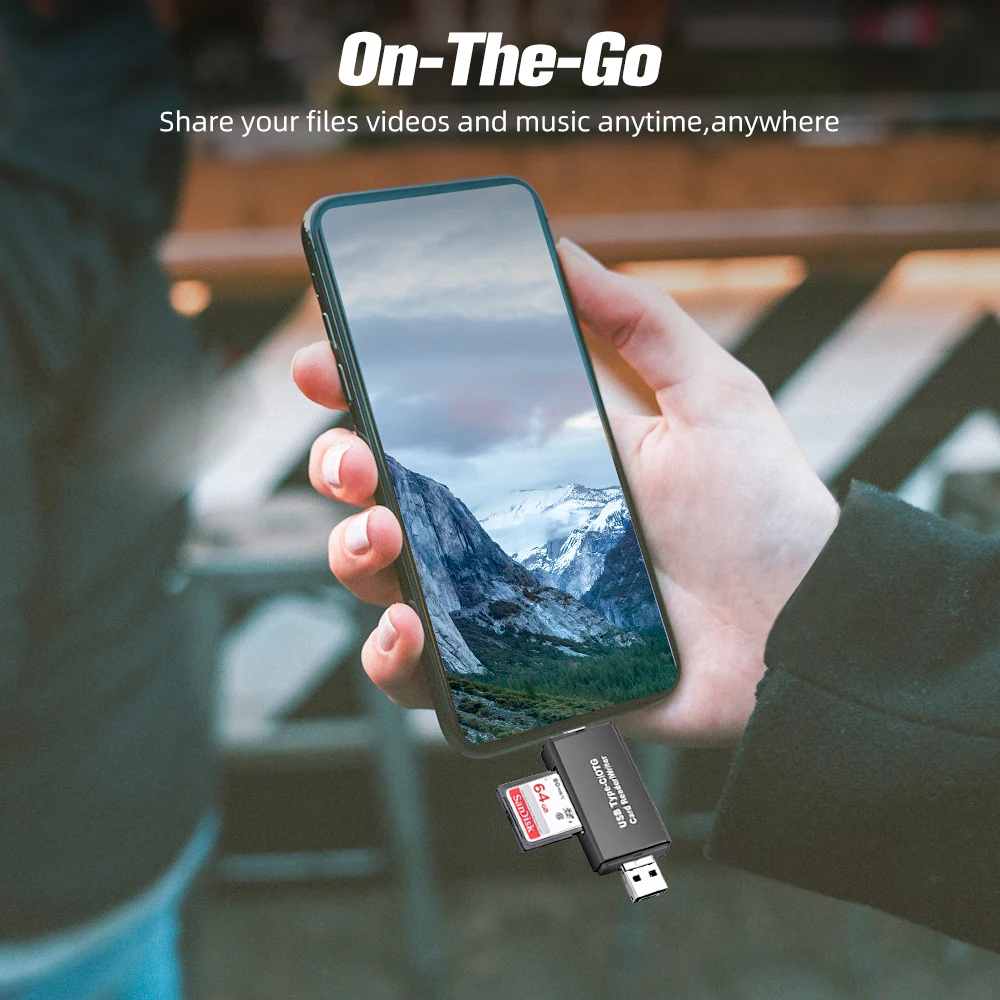 GUUGEI 5 в 1 OTG кард-ридер TF SD кард-ридер компьютерные принадлежности Android Micro usb type C удлинитель Czytnik Kart
