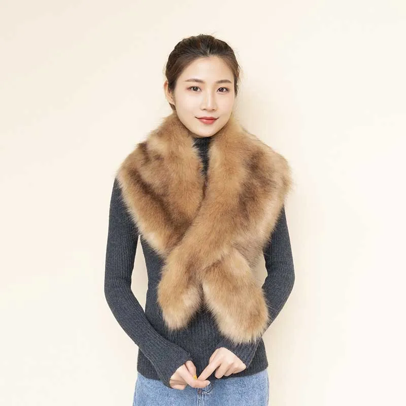 

Female Women Winter Imitation Faux Fur Warm Scarf Fashion Thicken Fur Imitation Fur Grass Scarves Tippet Drop Ship