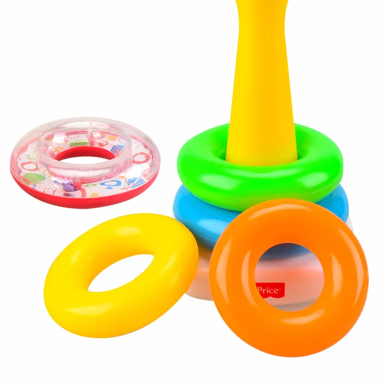 Детские Игрушки для раннего образования, круглые игрушки, радужные кольца, детские игрушки Дженга