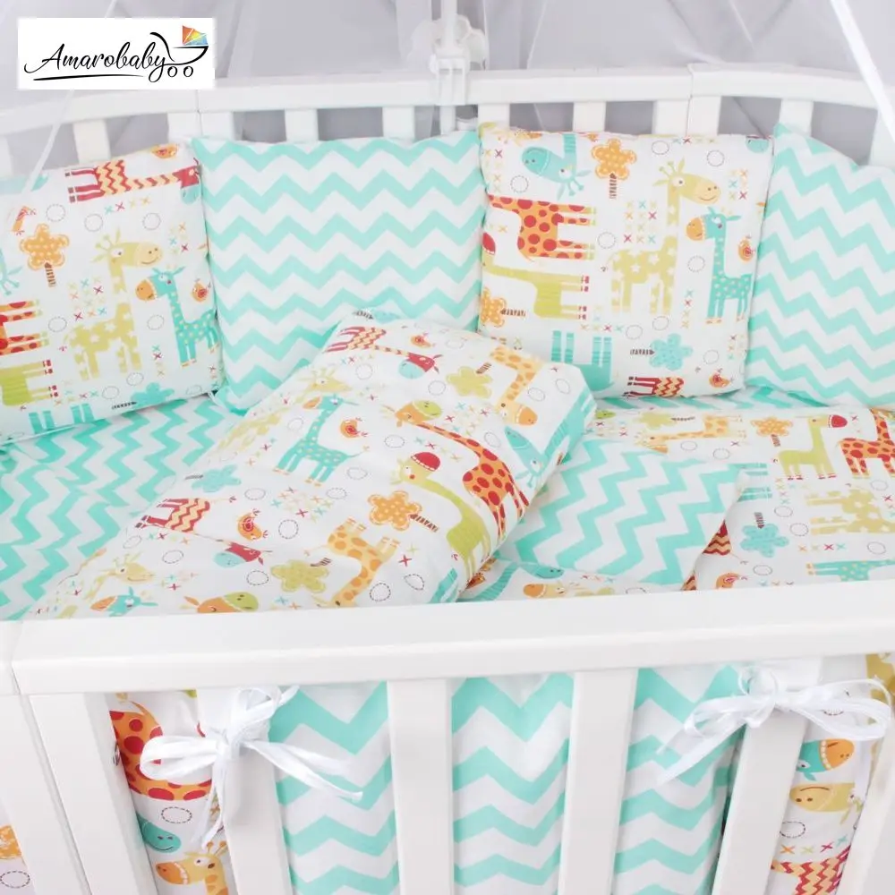 Комплект Premium в кроватку 19 предметов(7+12 бортиков) AmaroBaby, бязь