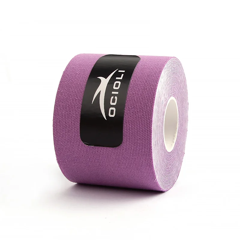 purple 20 штук 5 см* 5 м фитнес кинезиологическая лента эластичный клейкий хлопковый спортивный рулон уход коленная повязка поддержка мышц - Цвет: purple