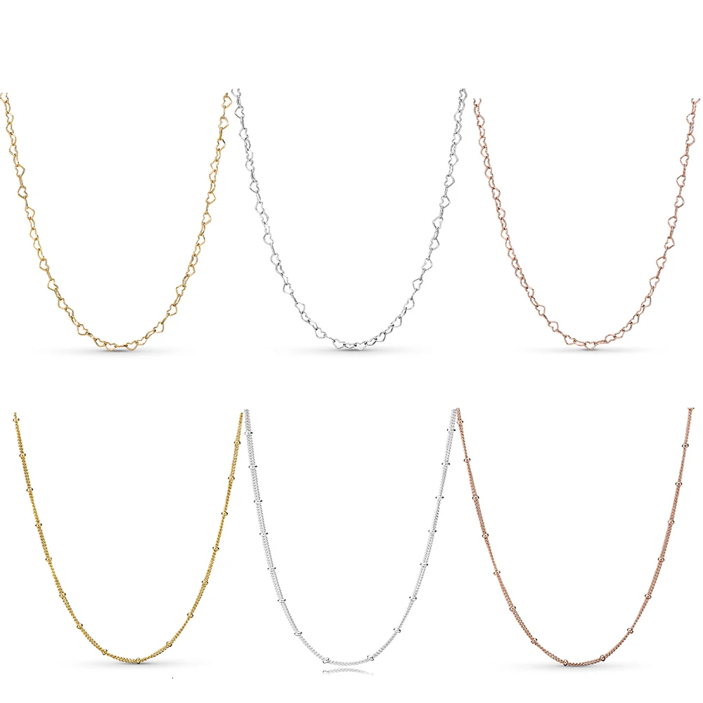 

Silver Esterlina 925 2019 Spring Brightness Joined Hearts in Gold Chain Chain of Accounts Released in Succession Stay tuned