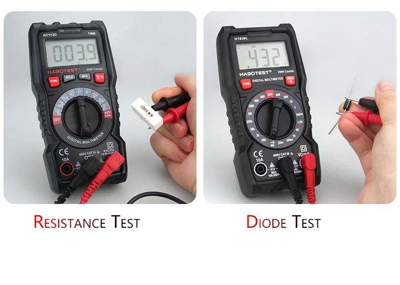 Habotest цифровой мини мультиметр тестер Профессиональный транзистор мультитестер мультиметр