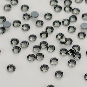 

Black Diamond HotFix Rhinestones 8 Big 8 Small Cut Facets For DIY Garment Stone