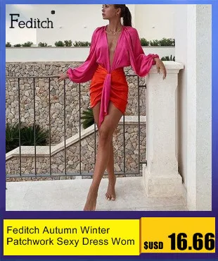 Feditch, вязаный свитер, комплект из двух предметов, женский короткий топ с длинным рукавом, длинные штаны, сексуальный осенний зимний комплект из 2 предметов, элегантная одежда