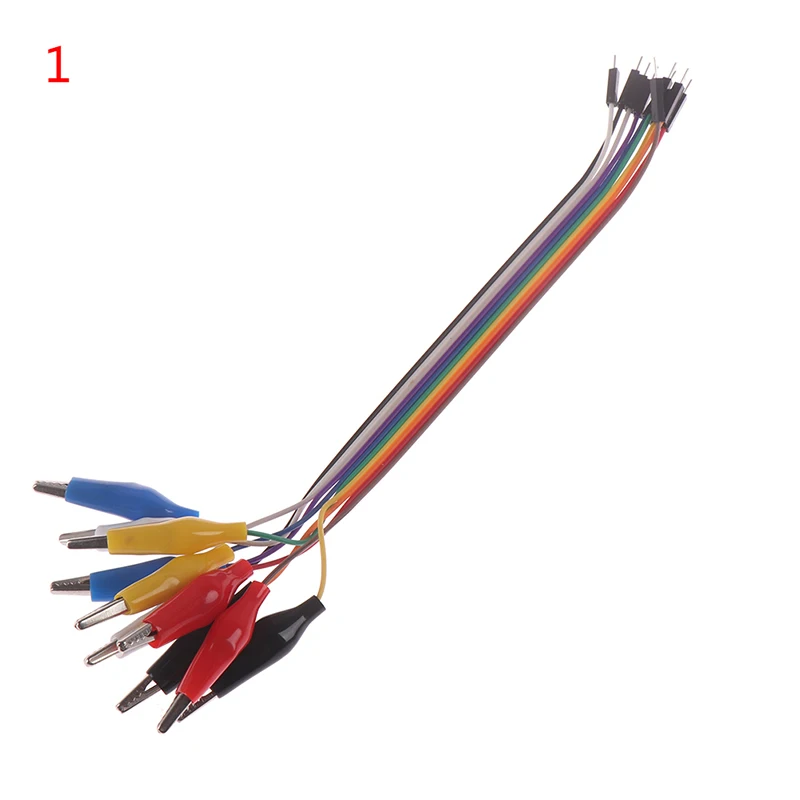 20cm Полезные 20/30 см 10pin двухконфорочная вафельница для защищенный зажим «крокодил» перемычку мужской женский зажимы типа «крокодил»(Тесты привести Перемычка линия подключения кабеля - Цвет: 20cm