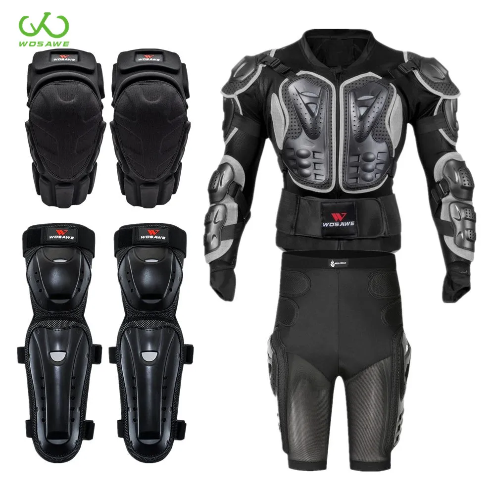 WOSAWE MTB Motorcycle Armor Adult Back Bandage Guard Ski Cycling Kneepad Elbow Body Chest