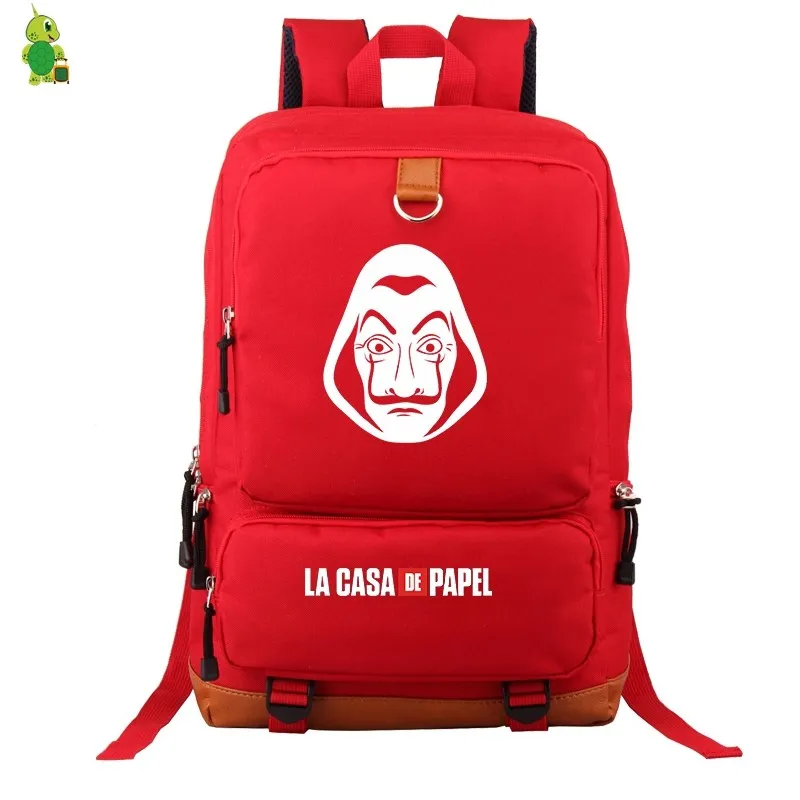 Рюкзак Mochila La Casa De Papel для подростков Женский Мужской рюкзак для ноутбука рюкзак школьные сумки для книг дорожные сумки на плечо