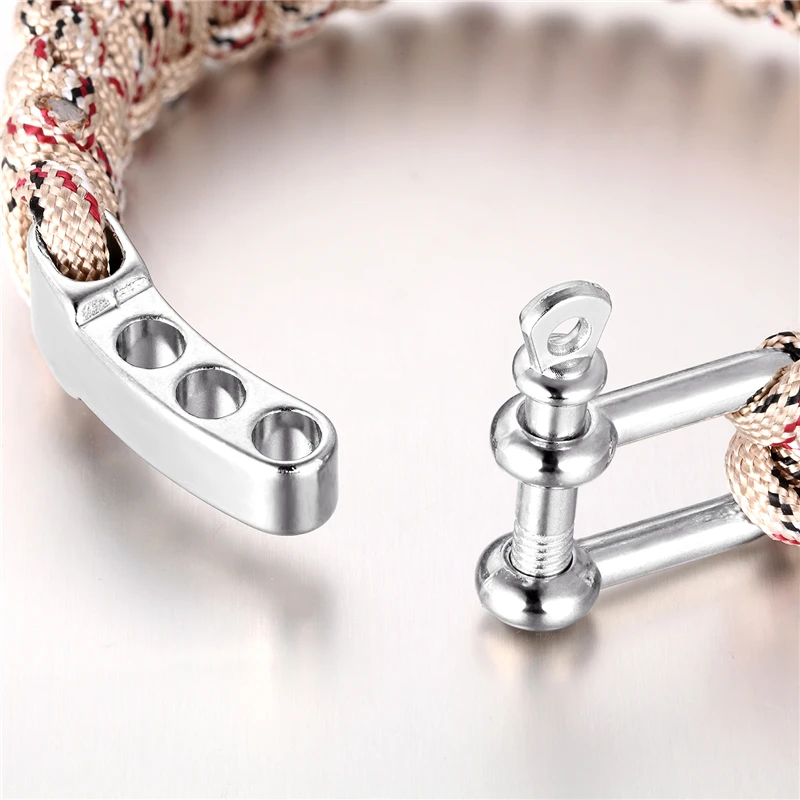 Men Camping Emergency Braided Adjustable Survival Bracelet Stainless Steel Buckle Umbrella Rope Outdoor Wristband Women Paracord - Image 5