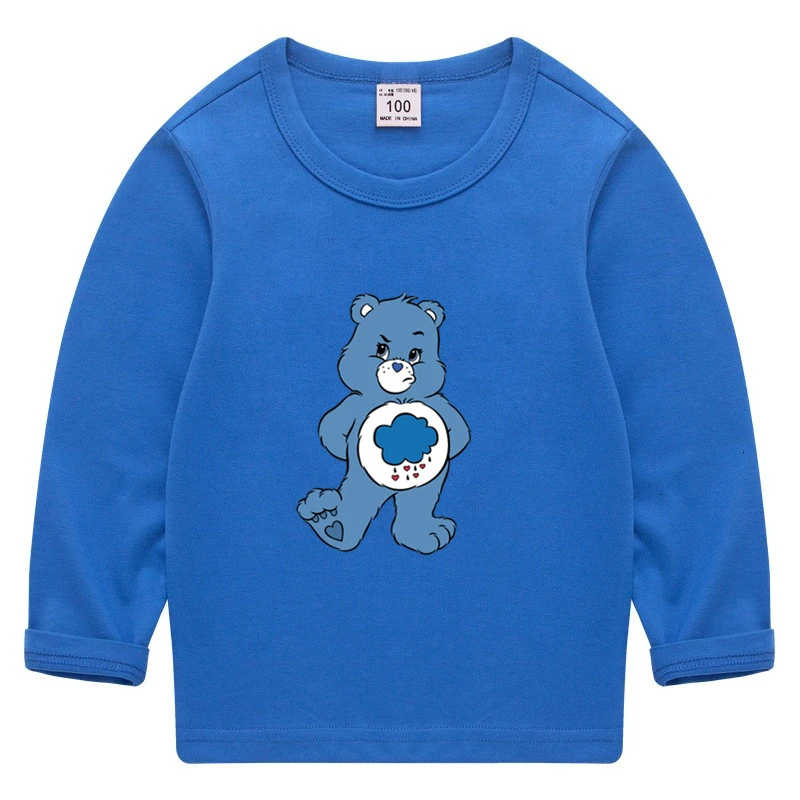 as picture Care Bears/летние топы с круглым вырезом для мальчиков и девочек, смешная цветная футболка с длинными рукавами Детская футболка с рисунком для малышей - Цвет: as picture