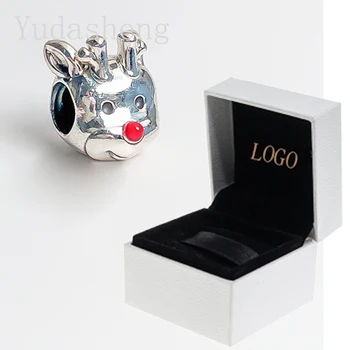 

Red Nose Reindeer Enamel Beaded Charm Goat Suitable DIY Women Fashion Bracelet Jewelry