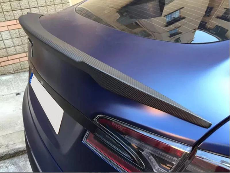 R Стиль углеродного волокна спойлер для Tesla модель S седан 60 70 75 85 90 D P85D P90D P100D задний багажник сплиттер губы 2012- США