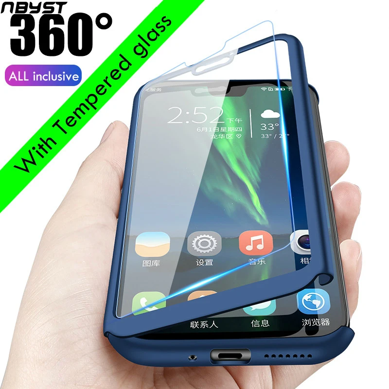 360 градусов полное покрытие чехол для телефона для huawei Y5 Y6 Y7 Prime P8 P9 Lite P10Plus P20Pro P30Lite Mate10Pro Стекло пленка
