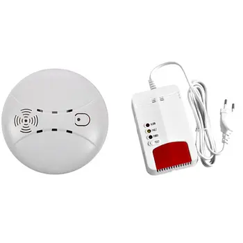 

Fire Smoke Detector WIFI GSM Home Security Smoke Alarm Sensor & Wifi Gas Sensor Gas Leak Detector Alarm Tuya EU Plug