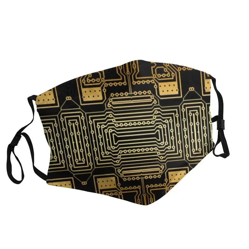 Circuit Board Microchip Technology Face Mask Adult Computer Geek Electrical Engineering Protection Respirator Mouth-Muffle | Аксессуары