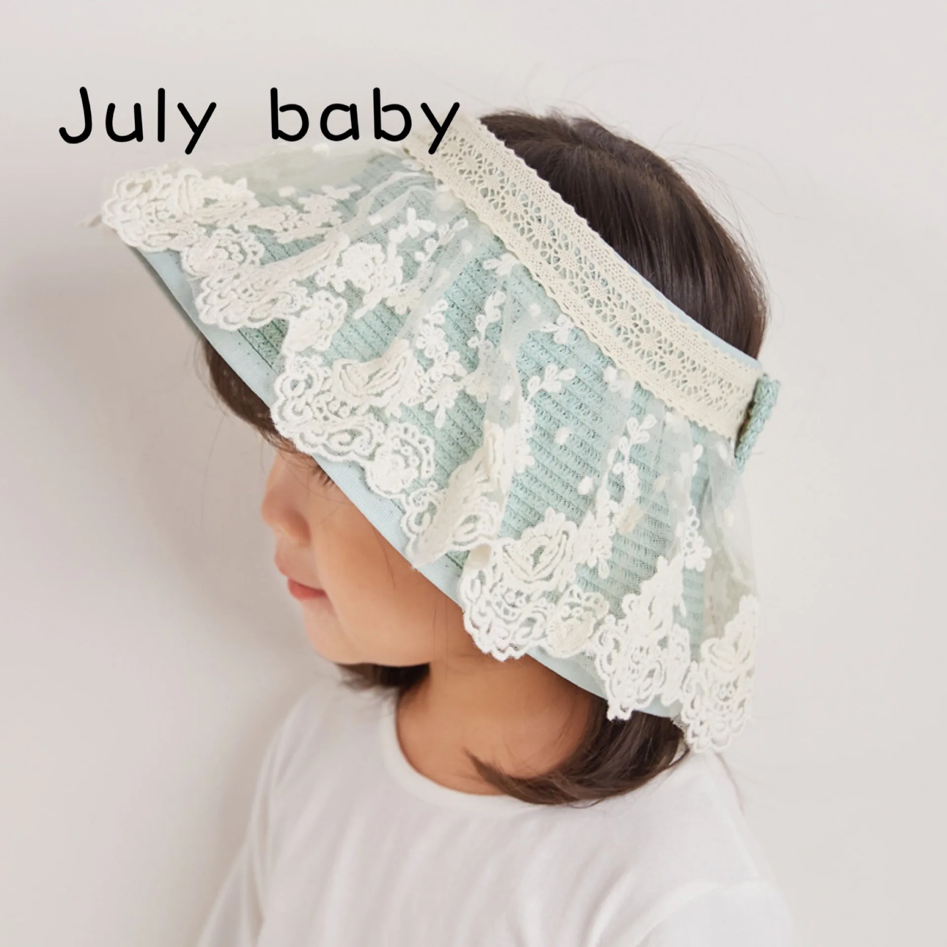 

July baby hat summer big eaves sunscreen top sun hat children travel folding hat summer 2-5 years old female princess hat