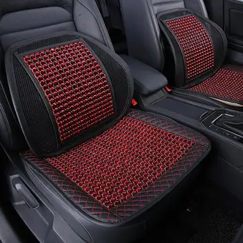 

Car Seat Covers Natural Maple Wood Bead Car Seat Cushion Massage Breathable Cool Environmental Seat Mat For Car Office Cushion