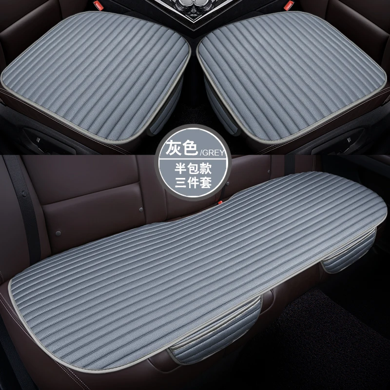 

KKYSYELVA Flax Car Seat Cover Pad for most cars Universal Front Back Auto Seat Covers Black Automobiles Seat Cushion