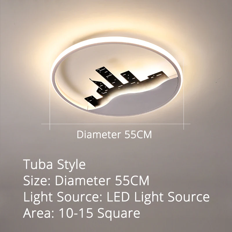 D55x5cm 36w Современный светодиодный светильник для гостиной спальни 95-265 в, освещение в помещении, потолочный светильник с дистанционным управлением - Цвет корпуса: D55x5cm 36w