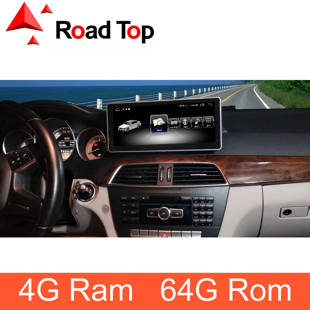 4G Ram Android 10 25 &quotдисплей с GPS навигацией Bluetooth радио Функция для Mercedes Benz C W204 2011 2014