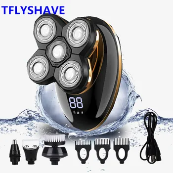 

TFLYSHAVE 5 in 1 USB Rechargeable Men electric shaver 5 Floating Heads Shaver Hair Clipper Hair Trimmer Shaving Beard Waterproof