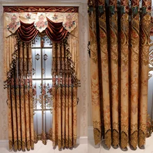 

New European Water Soluble Embroidery Shading Curtains for Living Dining Room Bedroom.