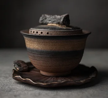 

chinese ceramic gaiwan kungFu household modern minimalist cover bowl tea set gift home office gaiwan tea tureen table decorLF392