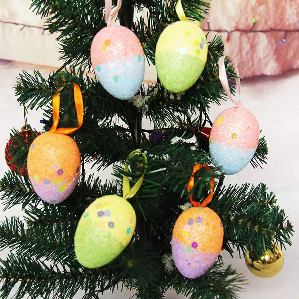 Пасхальное яйцо, 18 шт. искусственное яйцо DIY Декор яйцо пасхальное яйцо игрушки висячие орнамент с Крепление на лямках
