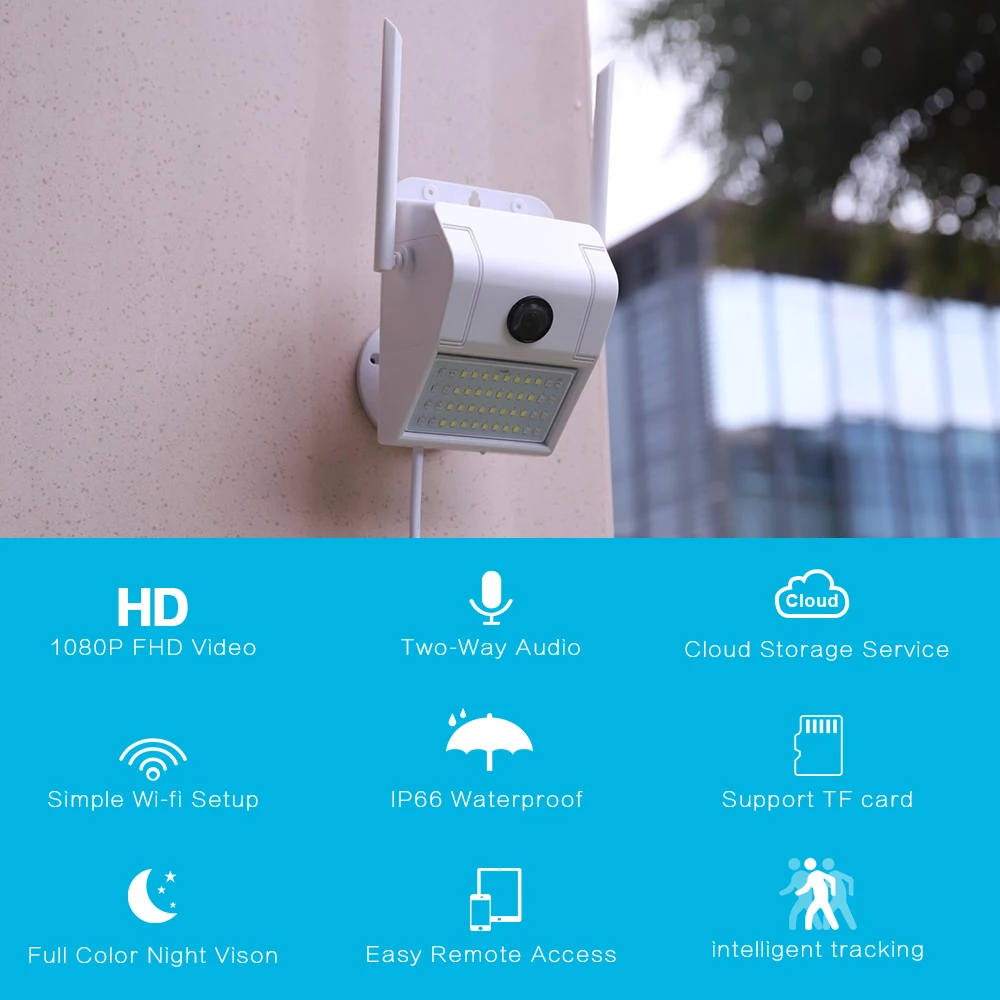 1080P уличная WiFi IP камера беспроводной 48 Светодиодный Светильник ИК Аудио Видео IP66 водонепроницаемый домашний сад CCTV безопасность контроль двора