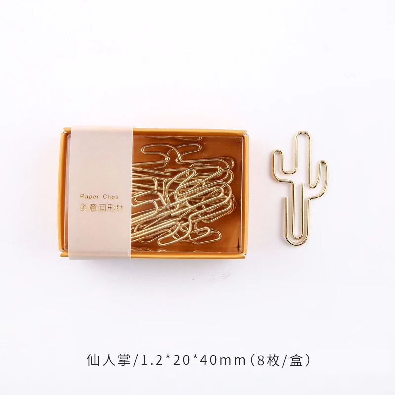 cactus Lonely Planet Creative Boxed Paper Clip Cute Shape Paper Clip Bookmark 1BOX - Цвет: cactus