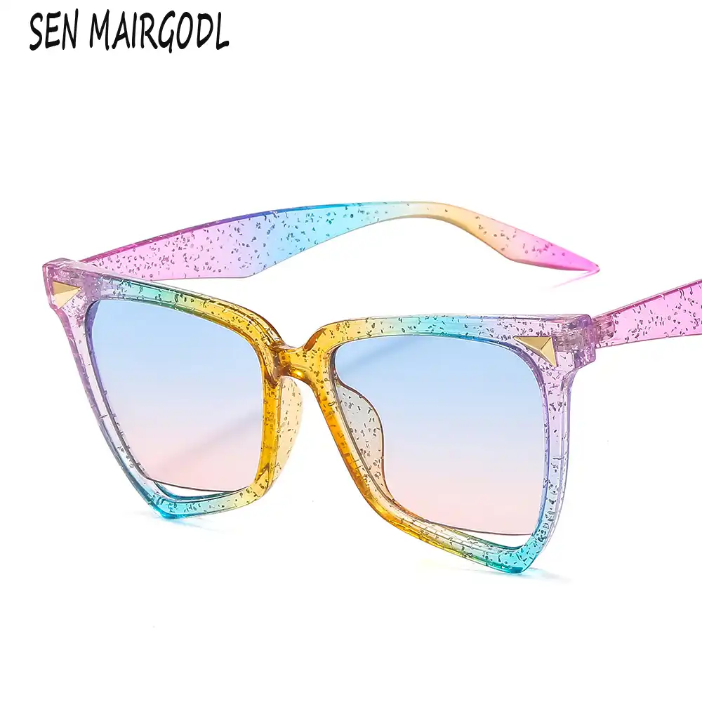 古典的なファッション猫の目のサングラス虹フレームかわいいサングラス 小さな赤レトロ Lunettes デ ソレイユ Homm サングラス Aliexpress