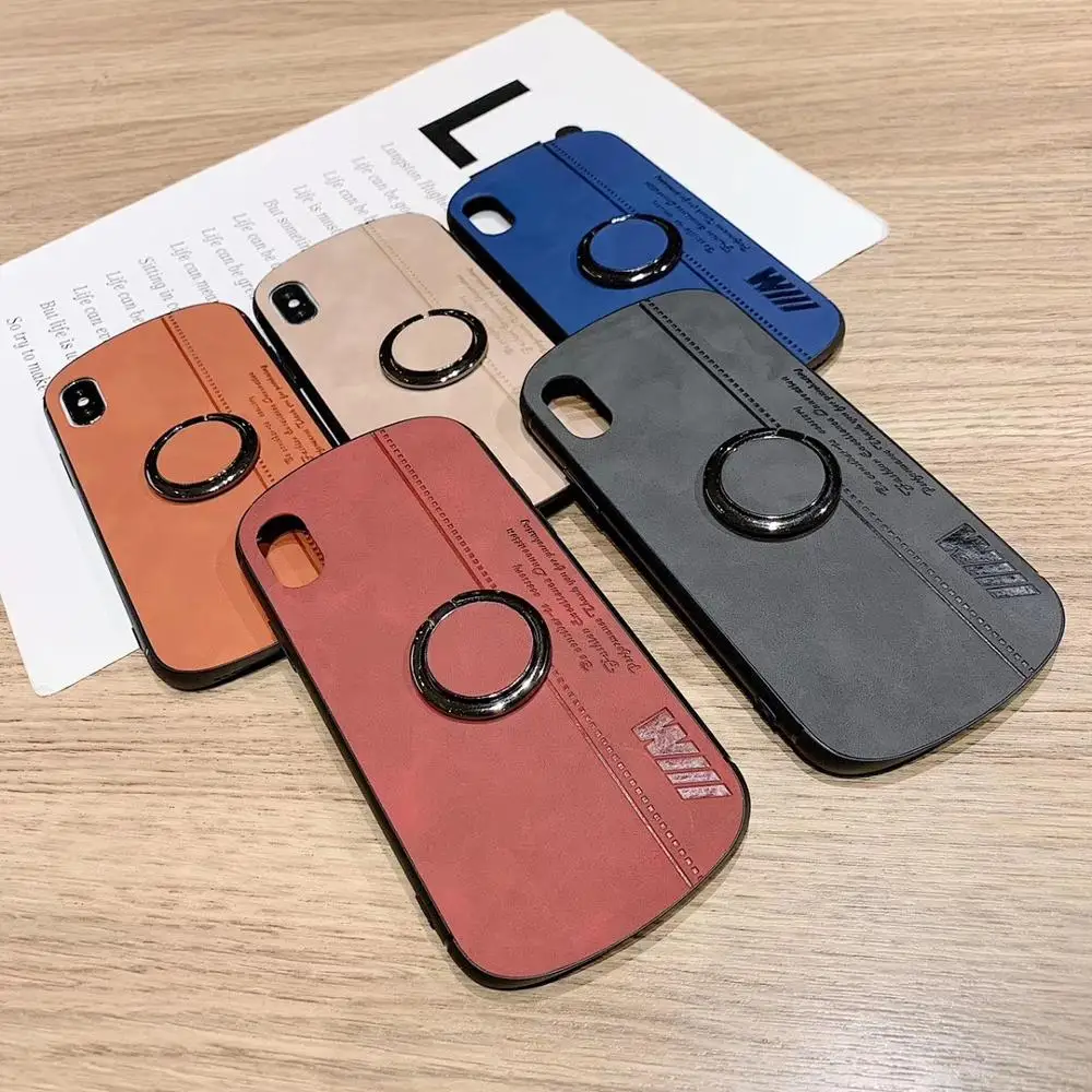 Zxtrby Fashion Leather Feel Car Magnetic Bracket Cell Phone Case for iPhone X XS XR XSMax 6s 7 8Plus Shell Cover Coque |